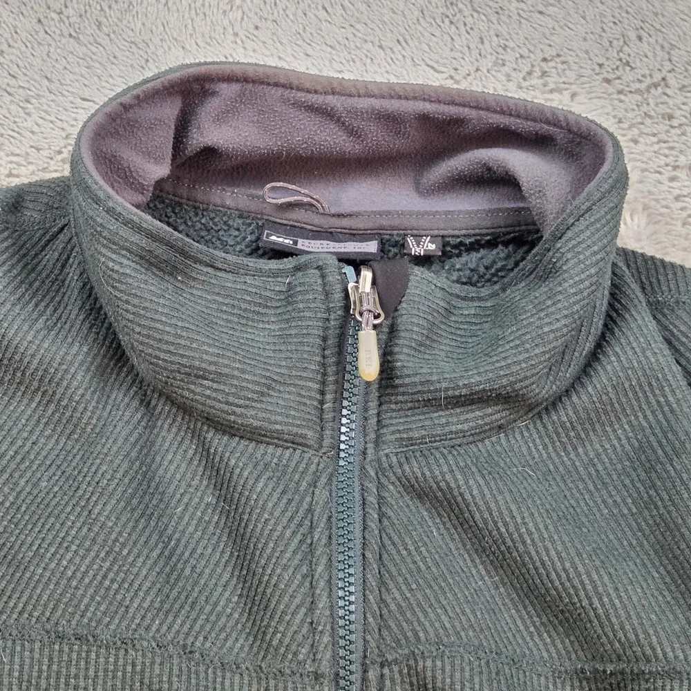 REI Polartec Fleece Jacket Mens XL Full Zip Ribbed Texture Hiking Green Outdoor